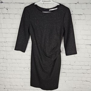 TIGER OF SWEDEN | Joli S metallic thread  ruched long sleeve dress
